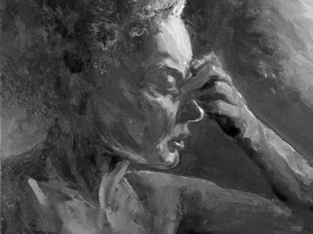 oil painting of the woman